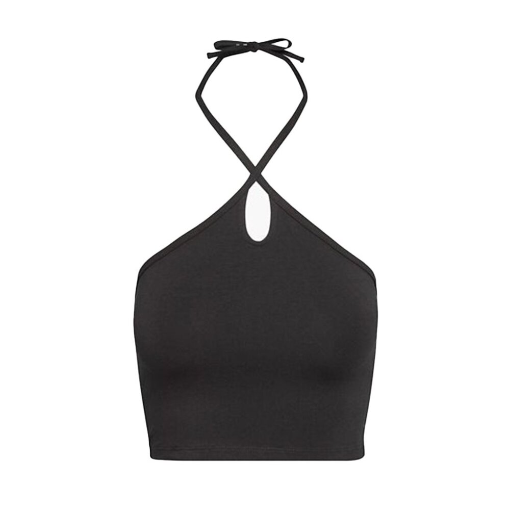 Aritzia Sunday Best Anisa Halter Top Halter-Neck, Black, Medium